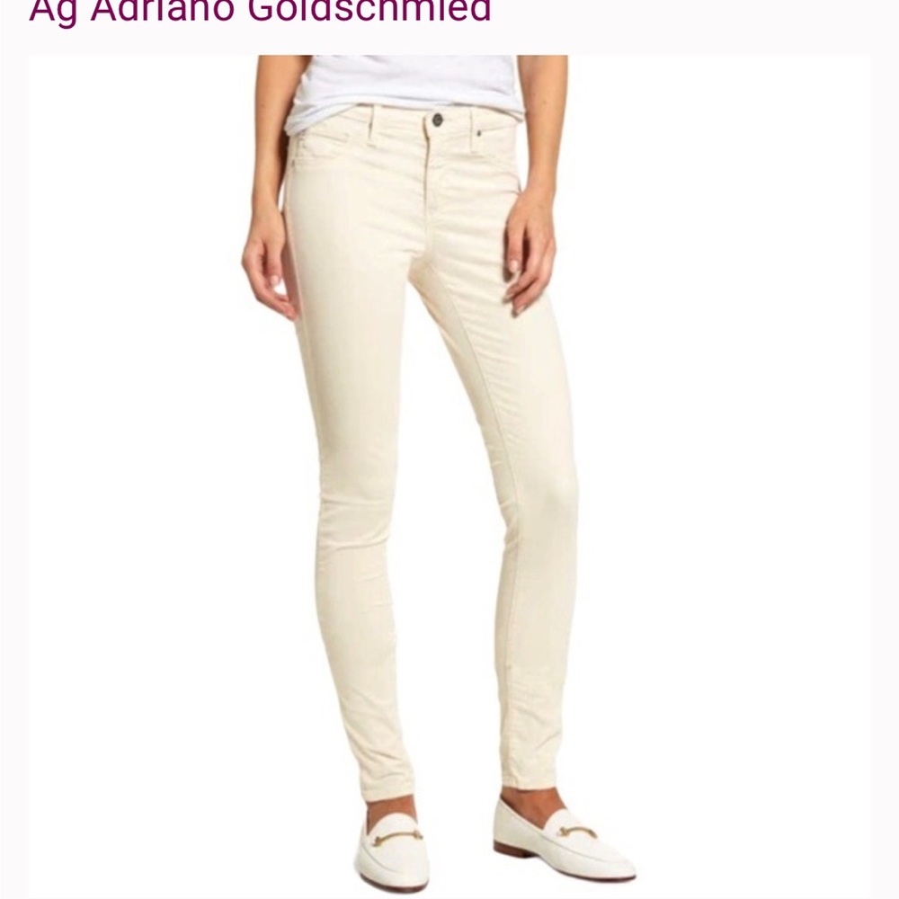 Adriano Goldschmied Ladies Ankle Skinny Cream Corduroy Pants